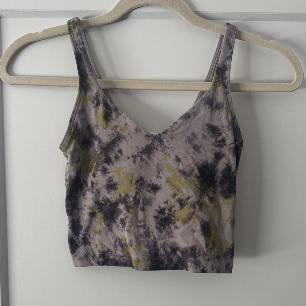 lululemon athletica Tie-Dye Crop Top in Black and Green